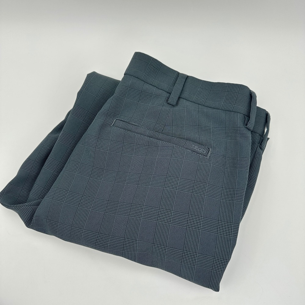 IZOD Golf Pants Men 32x30 Grey Glen Plaid Performx Polyester Trousers 4564161